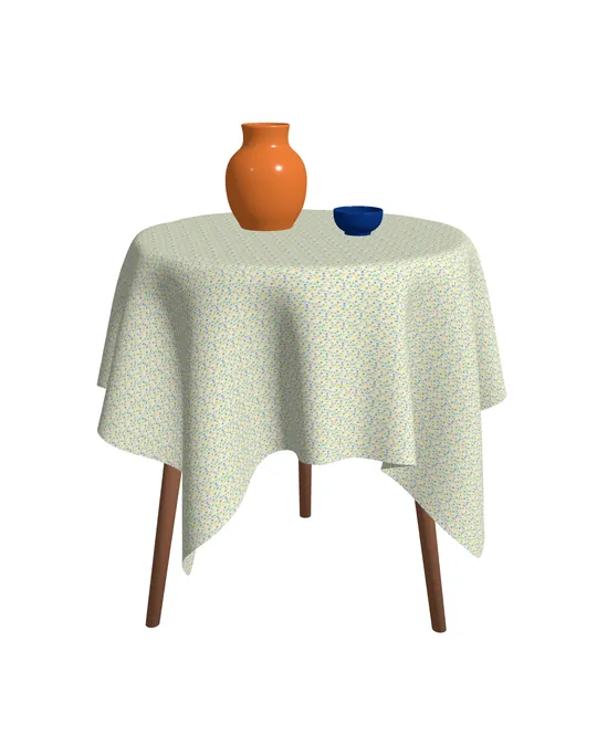 3D Tablecloth with Papaya whip, White