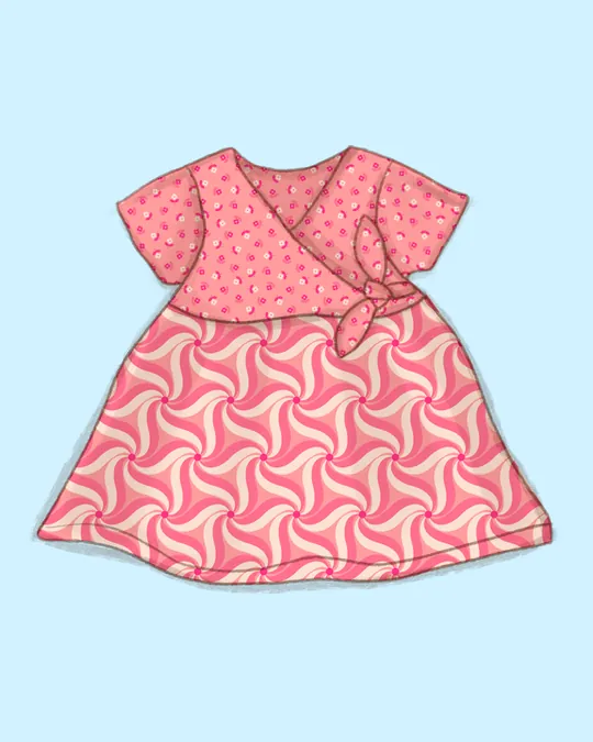 Gondola Dress with Light salmon pink, French pink, Old lace