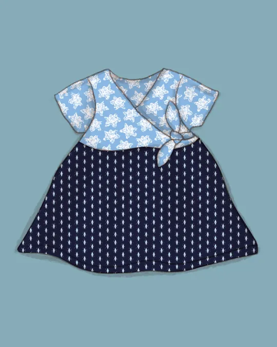 Snow Angels and Diamond Snowflakes Blue Gondola Dress