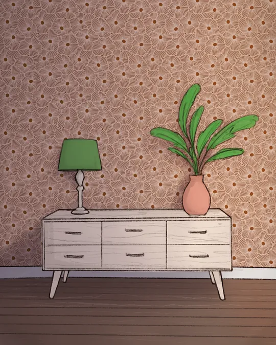 Mocha Mouse Vintage Wallpaper Decor