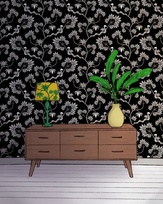 Black and White Jungle Room