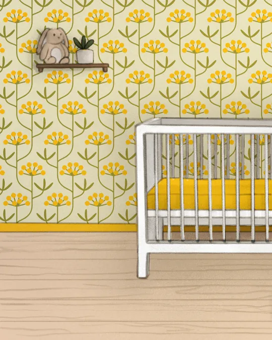 Gender Neutral Sage Green and Sunny Yellow Nursery