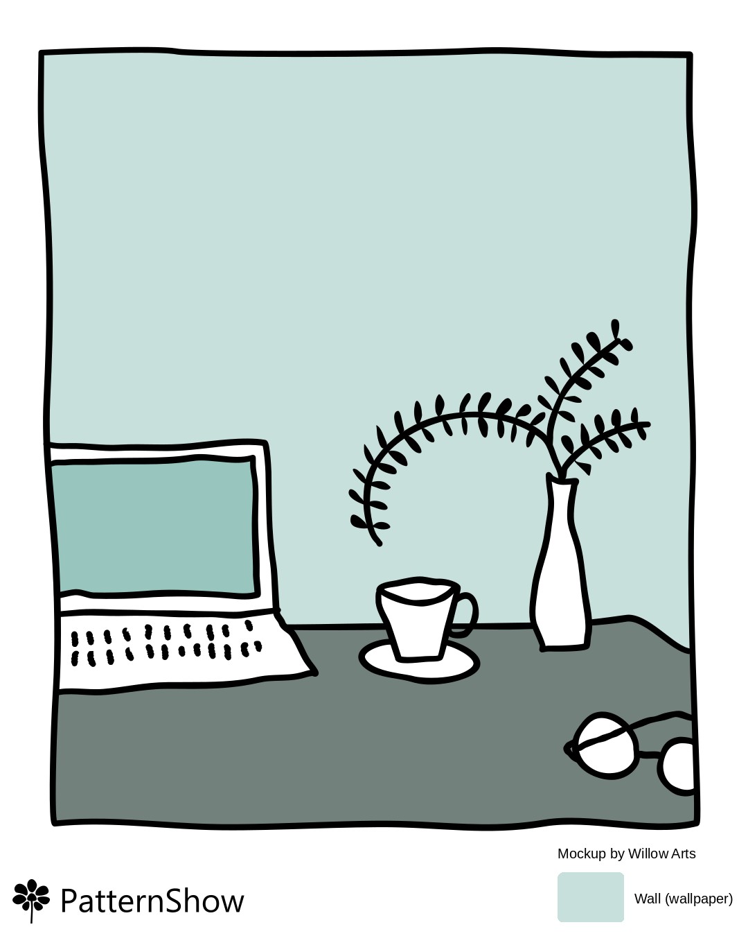 Home Office Desk with Laptop and Cup