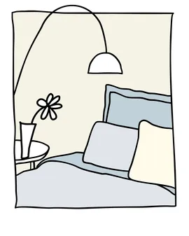 Bedroom with bedding set