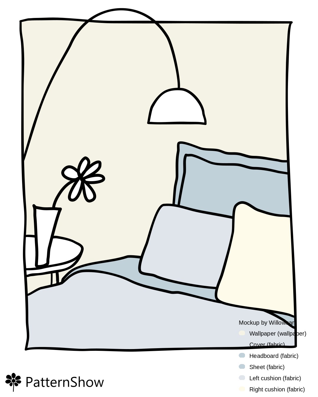 Bedroom with bedding set