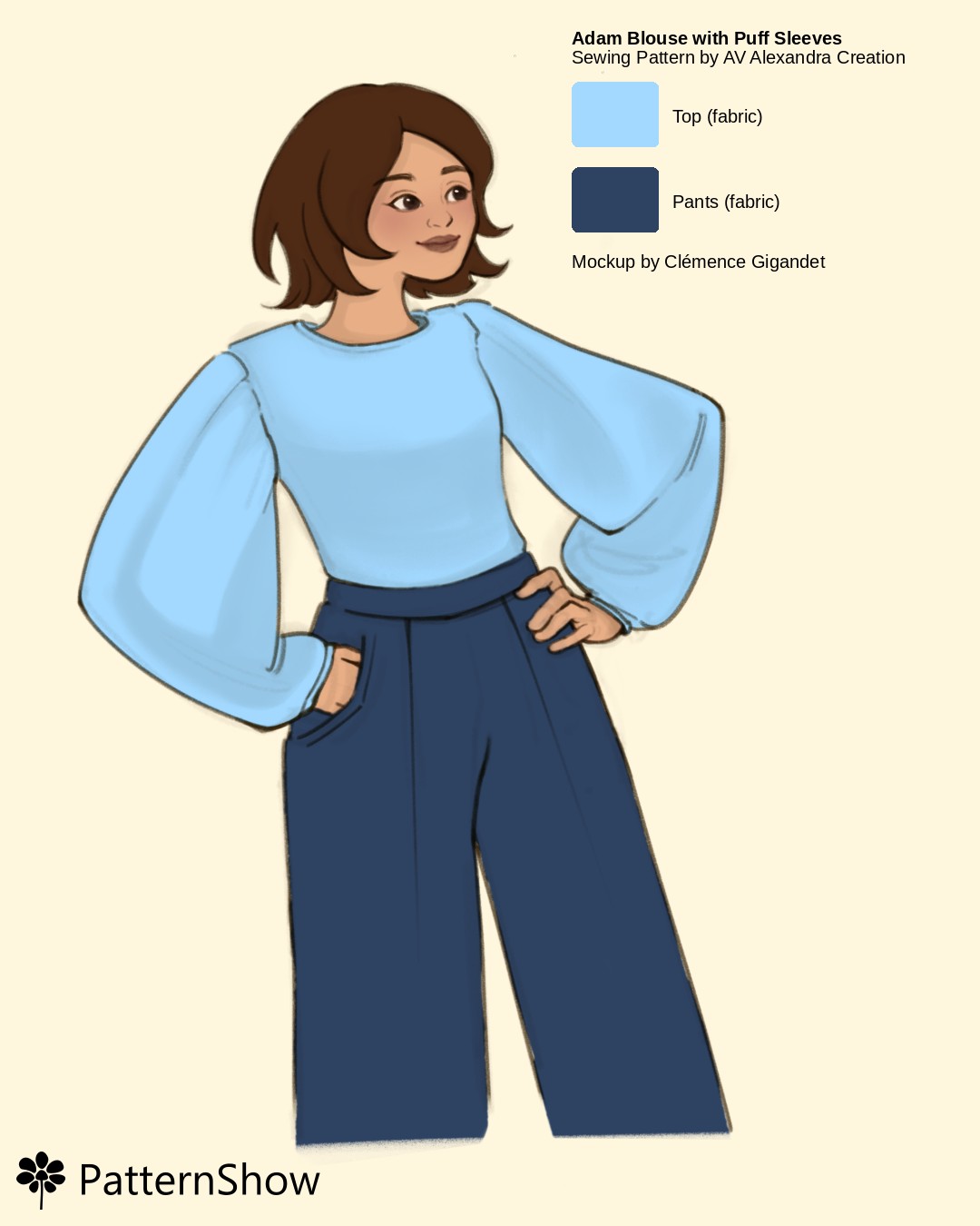 Adam Top with Puff Sleeves