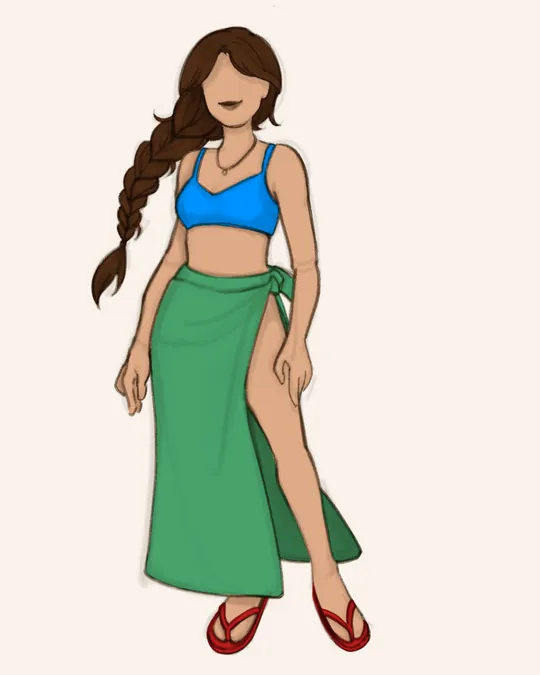 Woman with Swimsuit and Sarong / Pareo