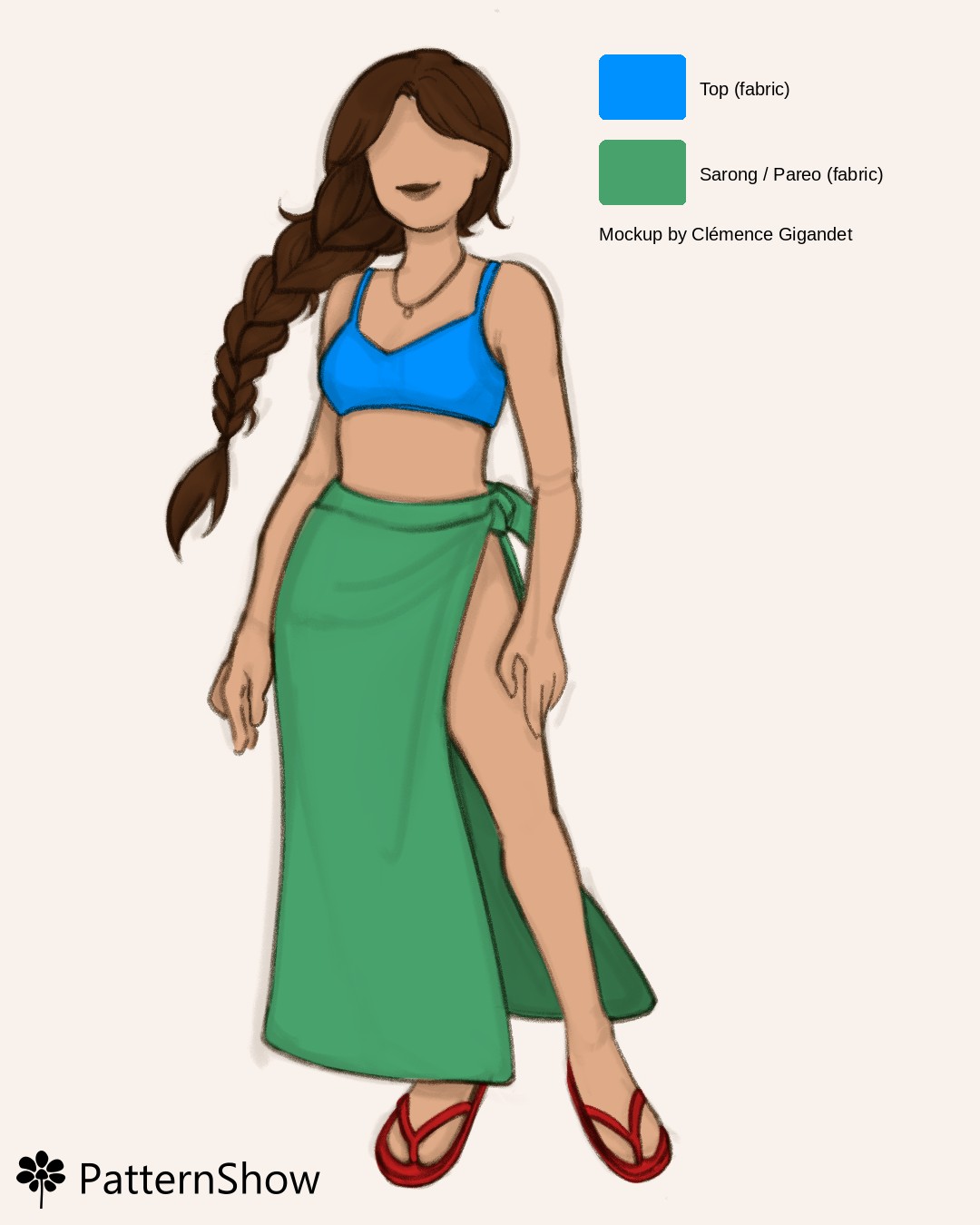 Woman with Swimsuit and Sarong / Pareo