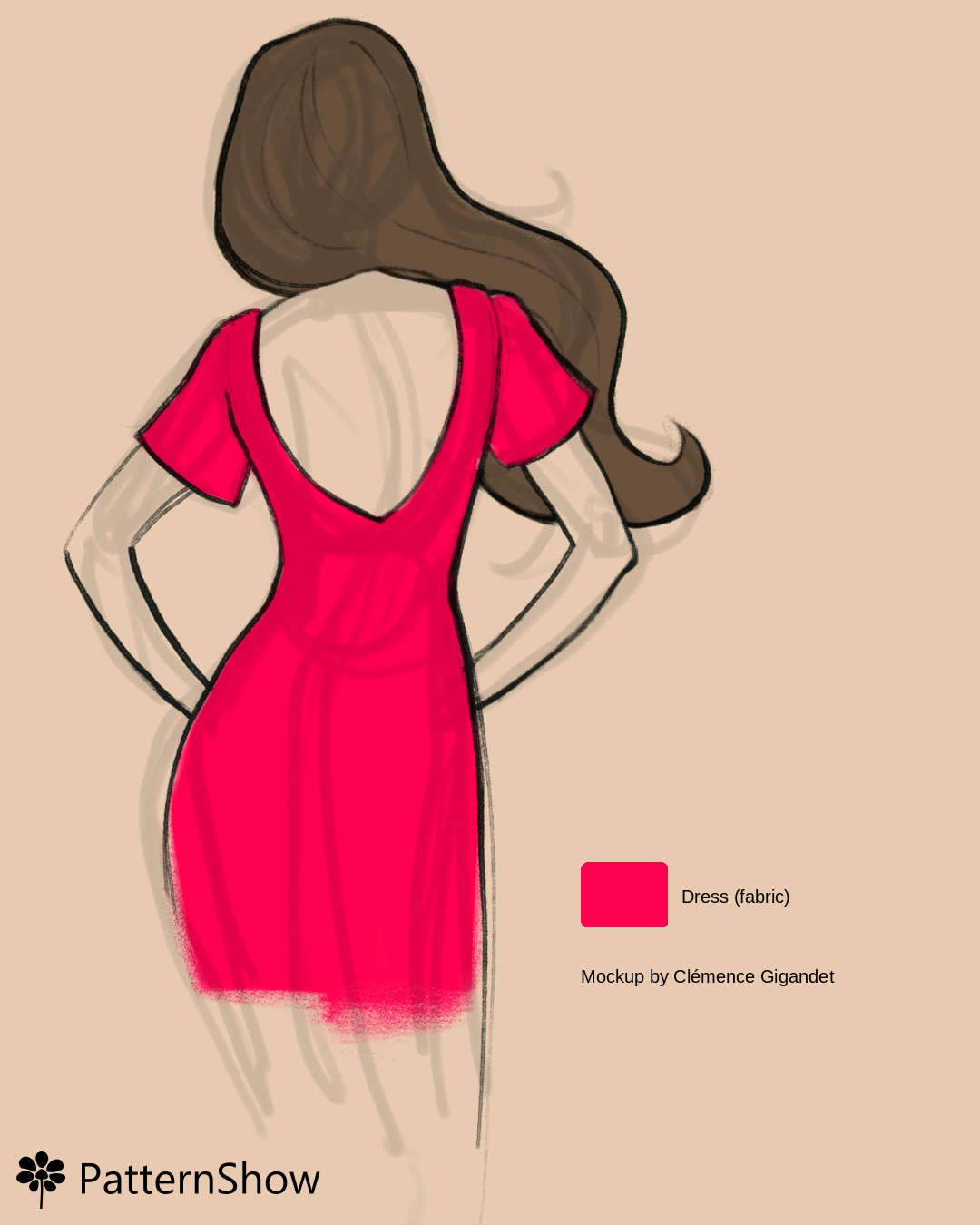 Woman with a Cocktail Dress, Back View