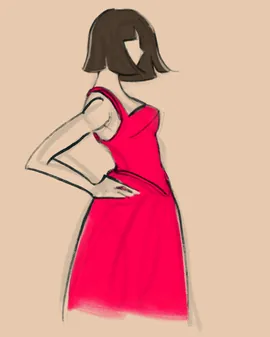 Woman with Summer Dress Side View