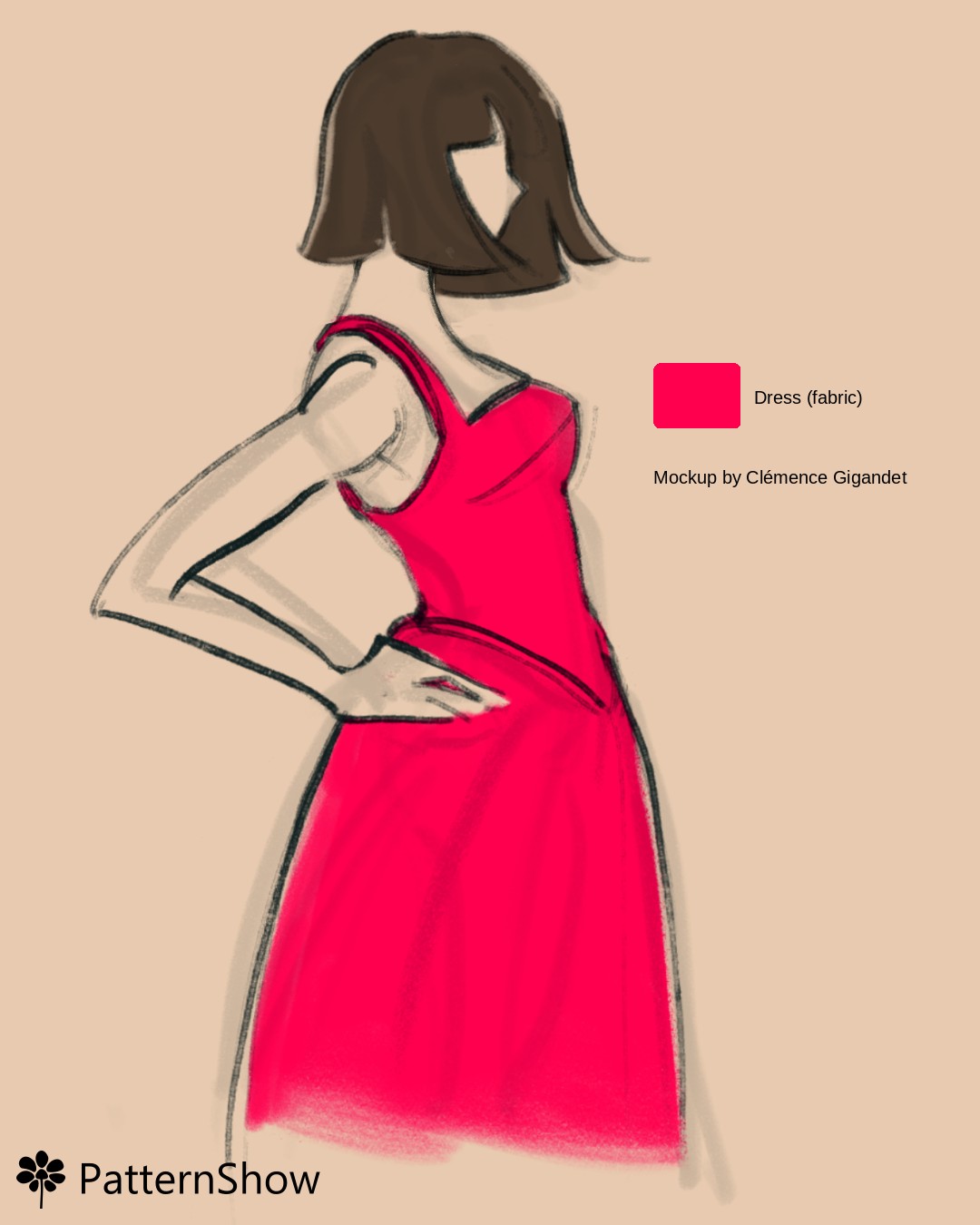 Woman with Summer Dress Side View