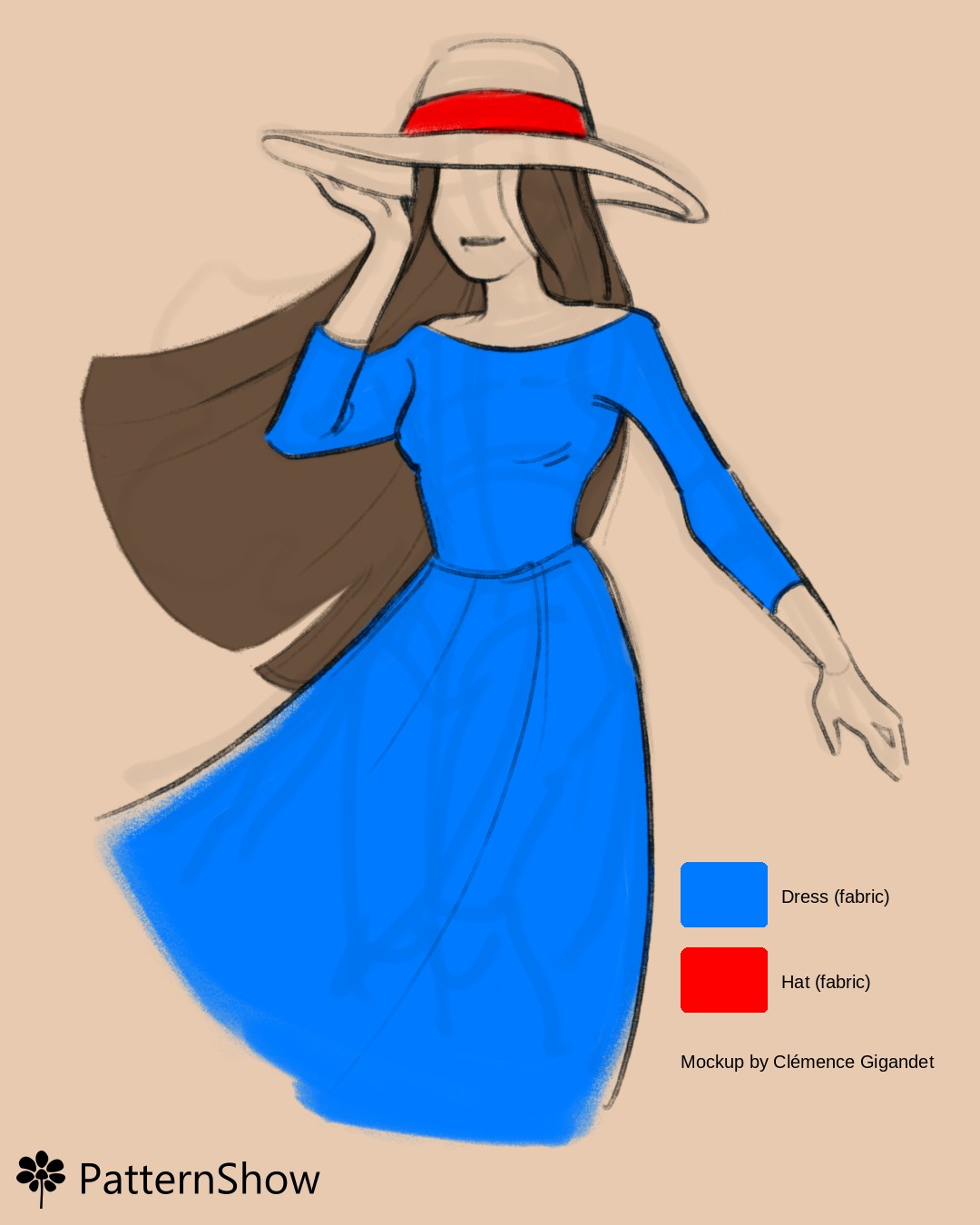 Woman in Dress and Hat