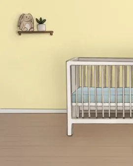 Sweet Nursery with a Crib and a Cute Plush Bunny