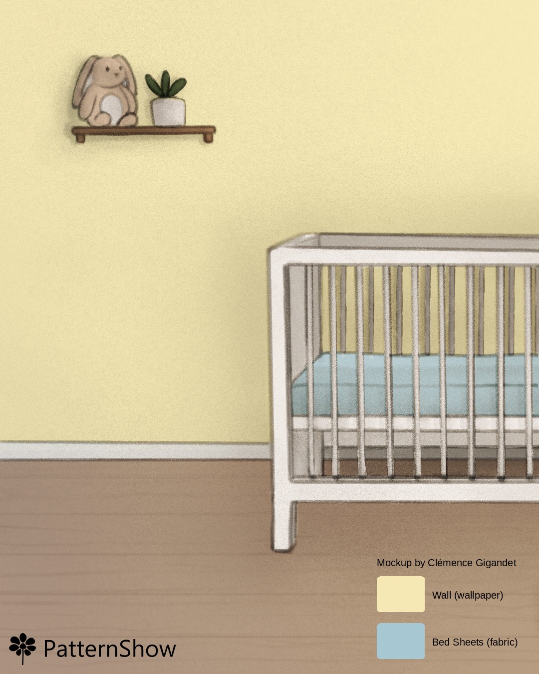 Sweet Nursery with a Crib and a Cute Plush Bunny