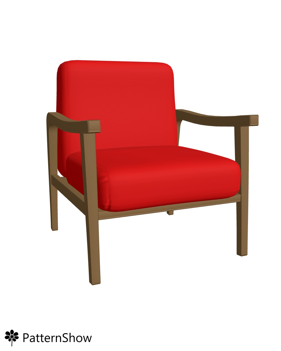 3D Wooden Armchair