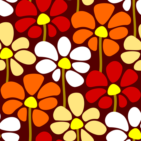 Fall Red Orange Yellow White on Brown