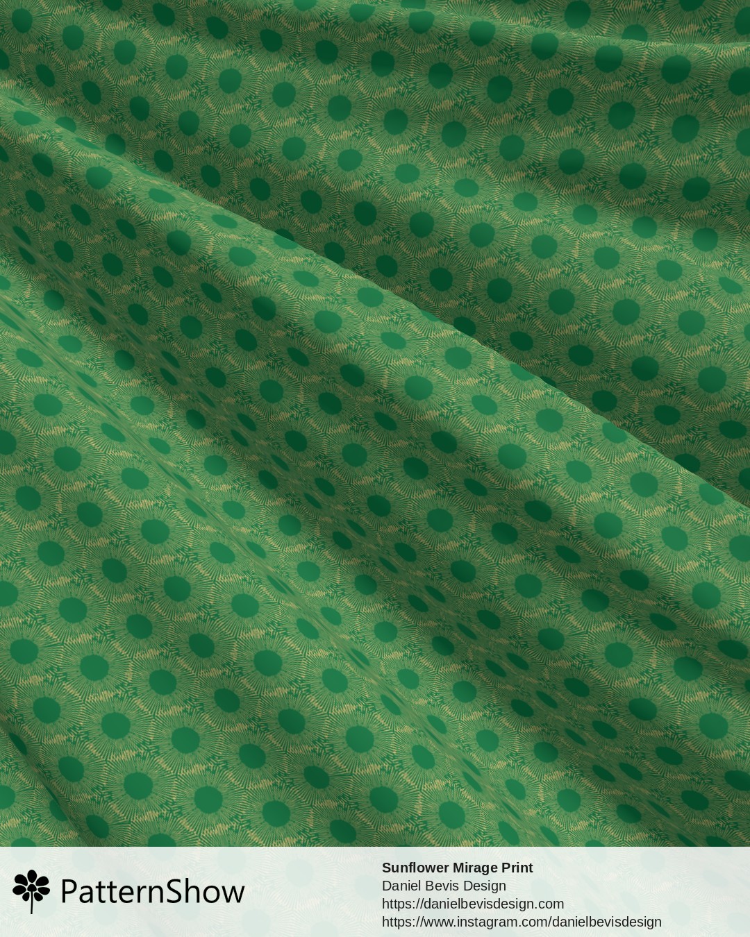 Sunflower Mirage Print - Emerald Green and Gold