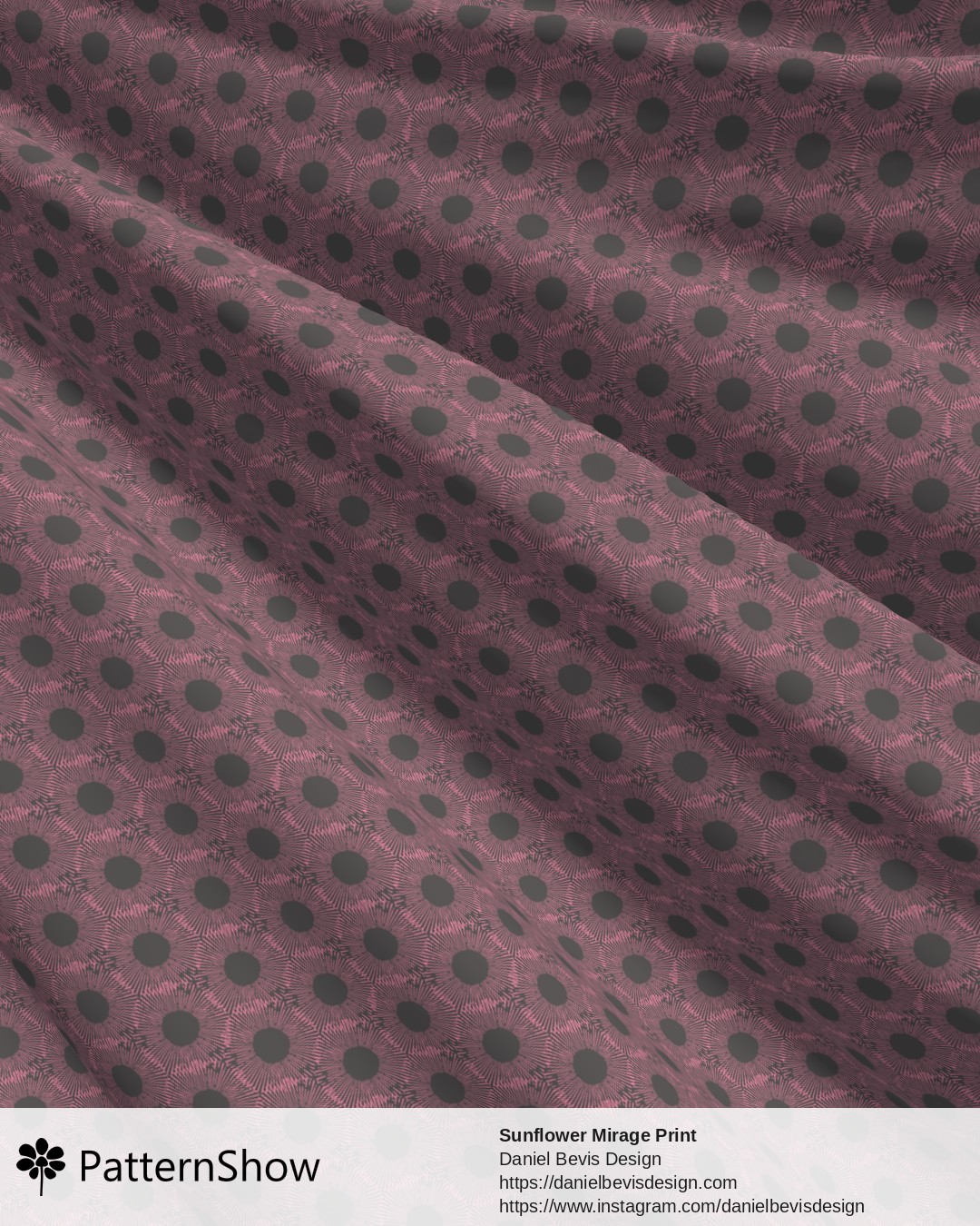 Sunflower Mirage Print - Raspberry Pink and Mouse Grey