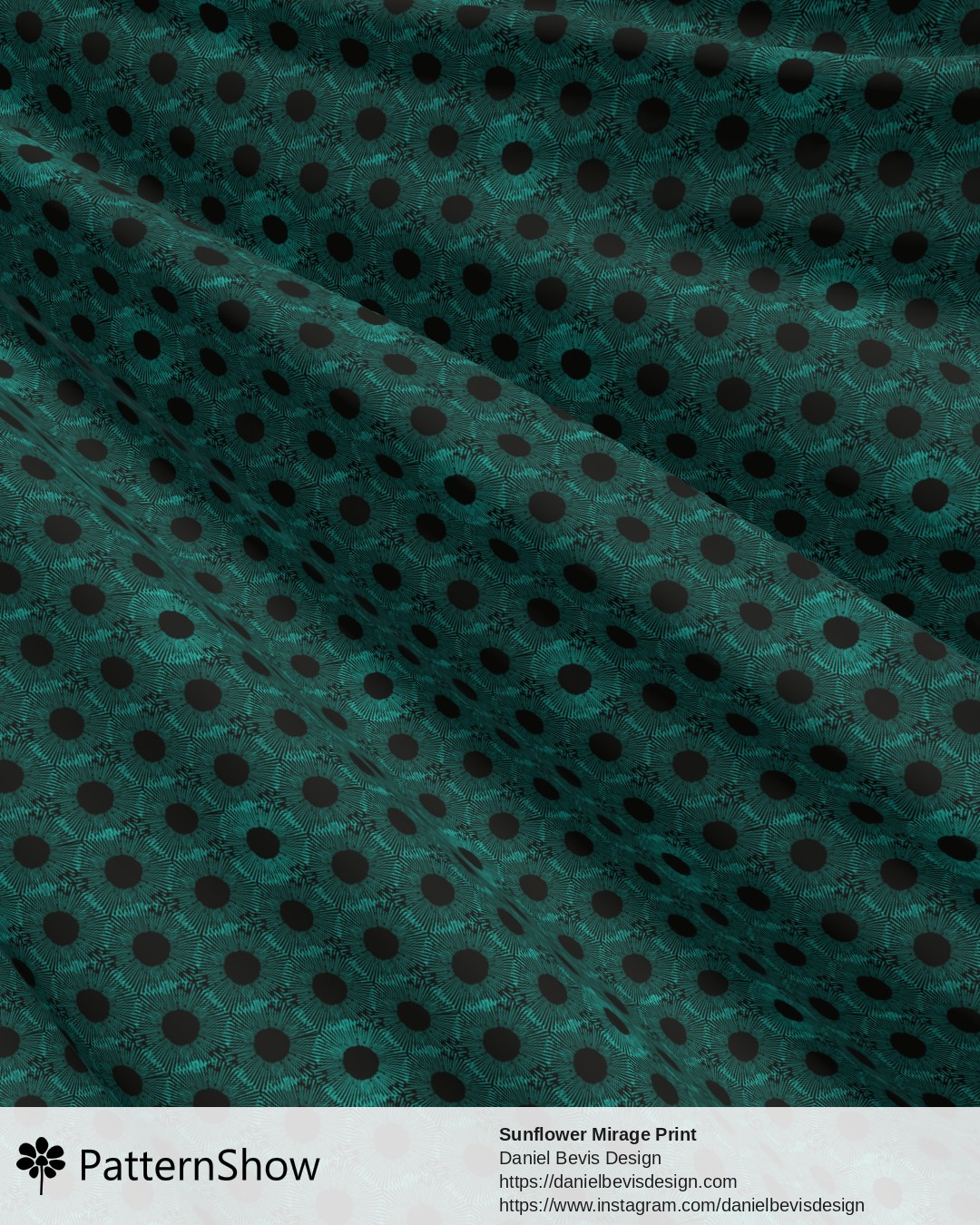 Sunflower Mirage Print - Neon Teal and Black