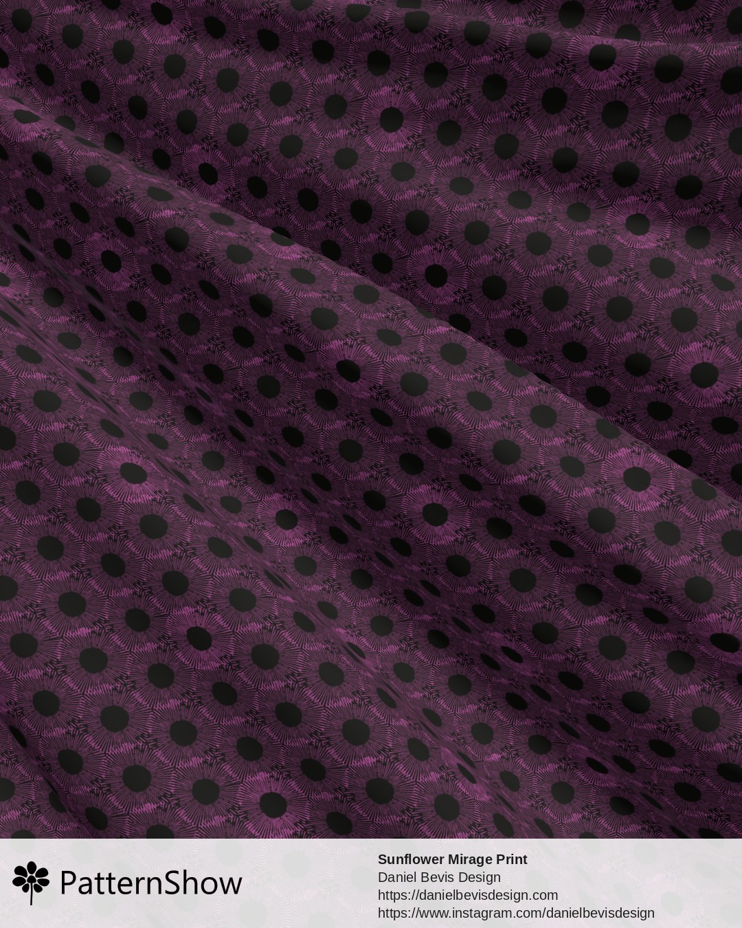 Sunflower Mirage Print - Neon Purple and Black