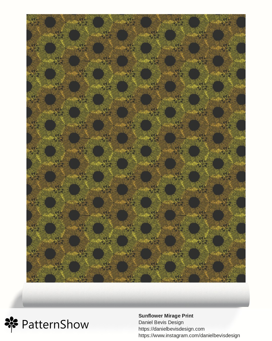 Sunflower Mirage Print wallpaper - Onyx Black