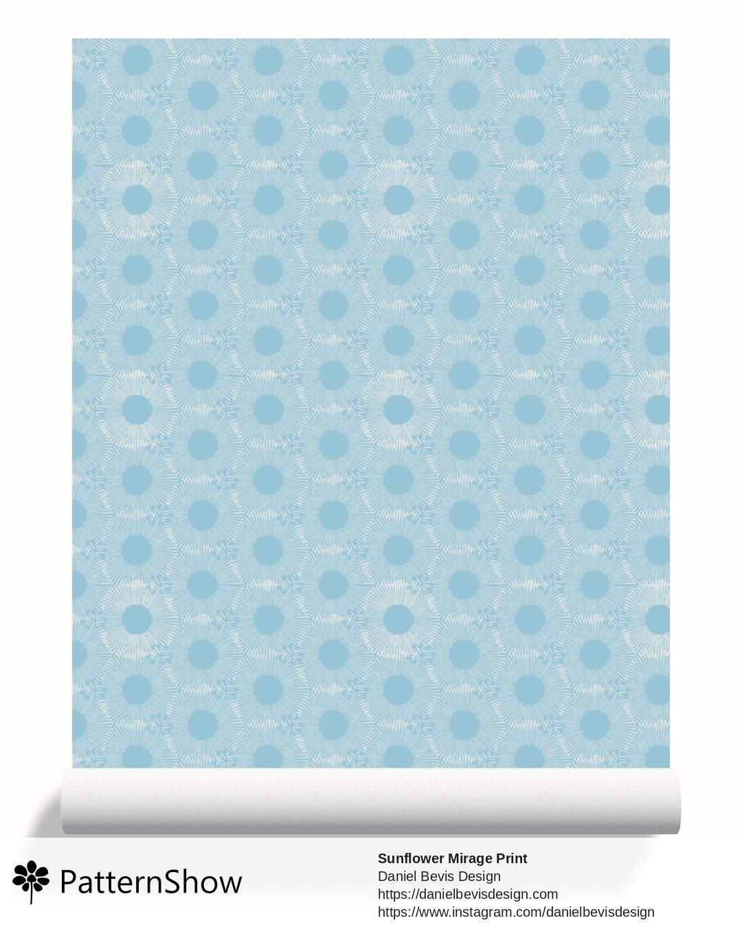 Sunflower Mirage Print wallpaper - Island Wave Blue