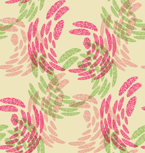 Blossom Pink, Grass Green & Cream