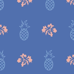Hibiscus & Pineapple - Aloha Blue and Pink