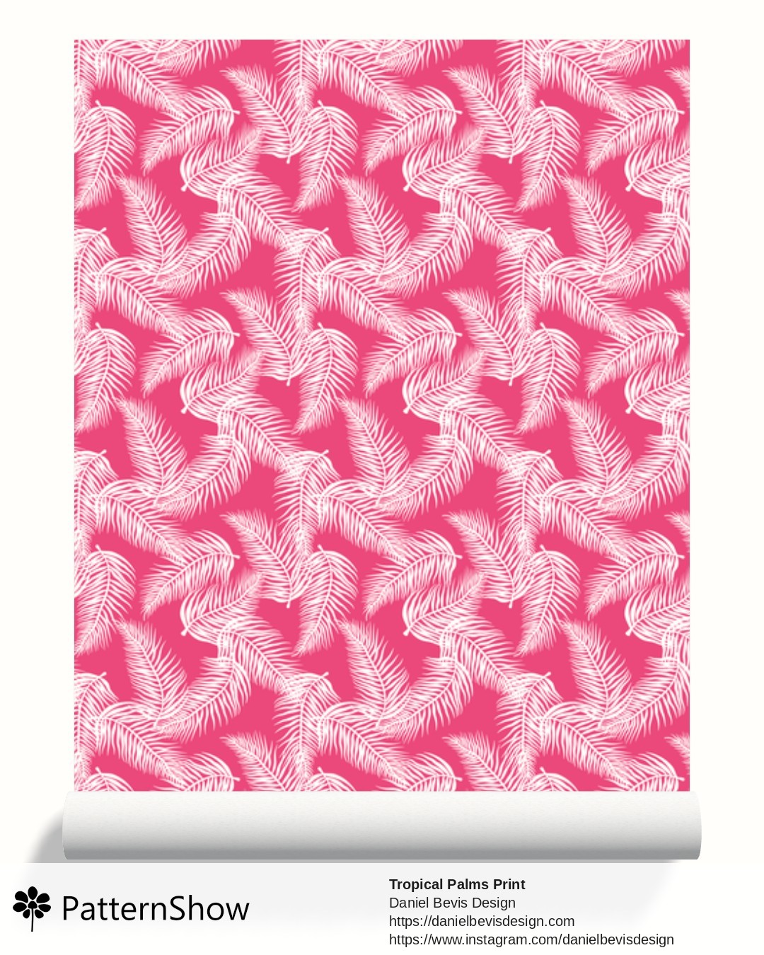 Tropical Palms Print wallpaper - Blossom Pink