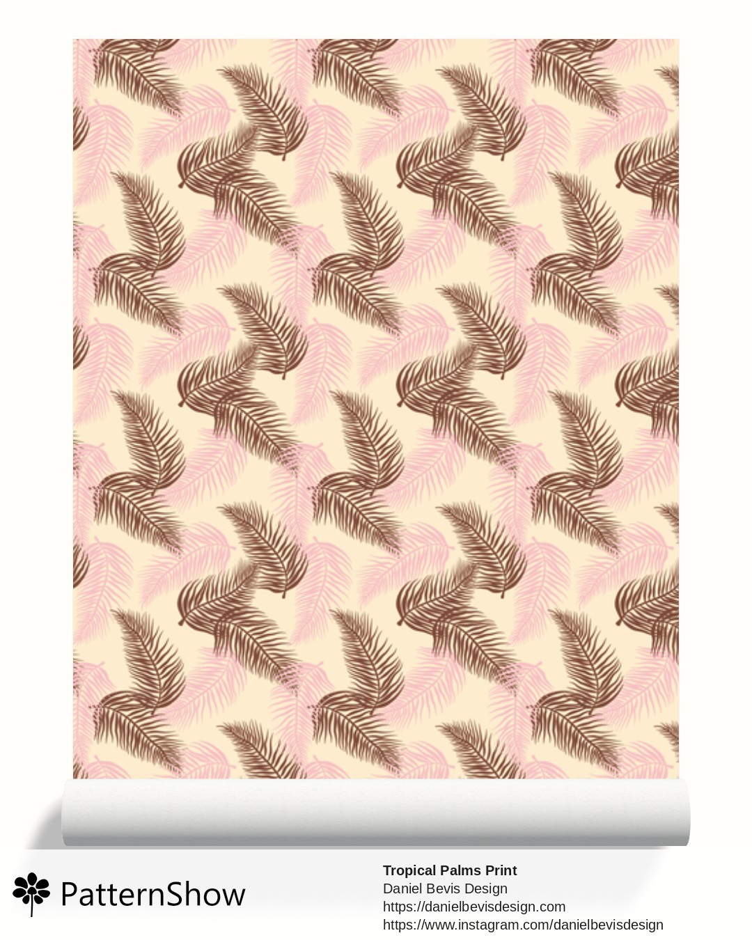 Tropical Palms Print wallpaper - Neapolitan Ice Cream 