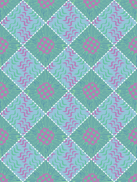 Island Wave Blue, Teal and Purple