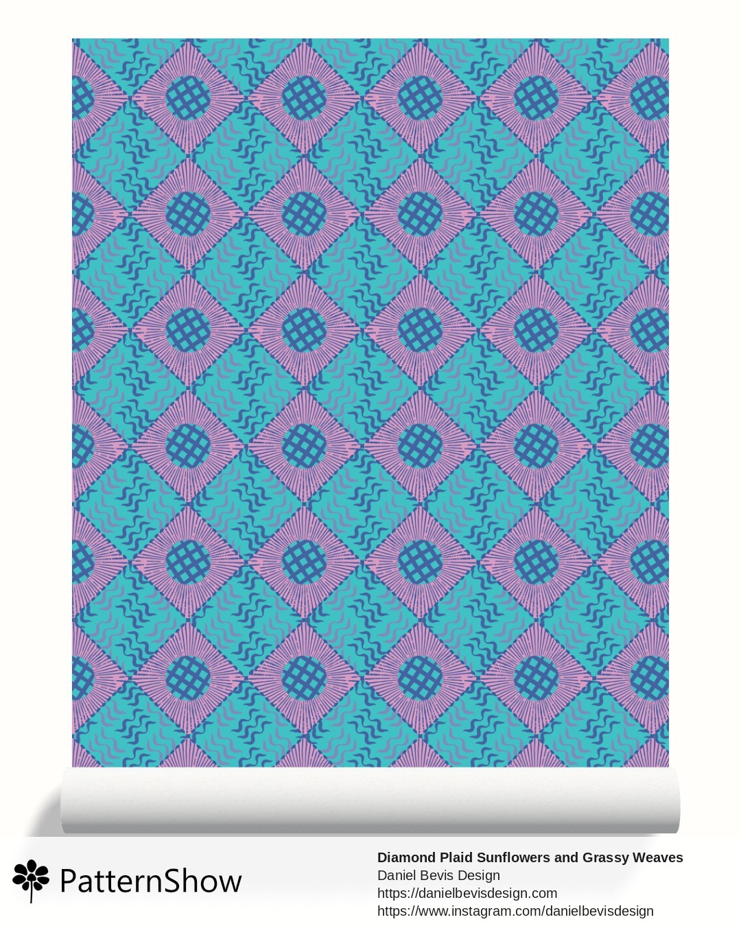 Diamond Plaid Sunflowers and Grassy Weaves wallpaper - Fairy Water Magic