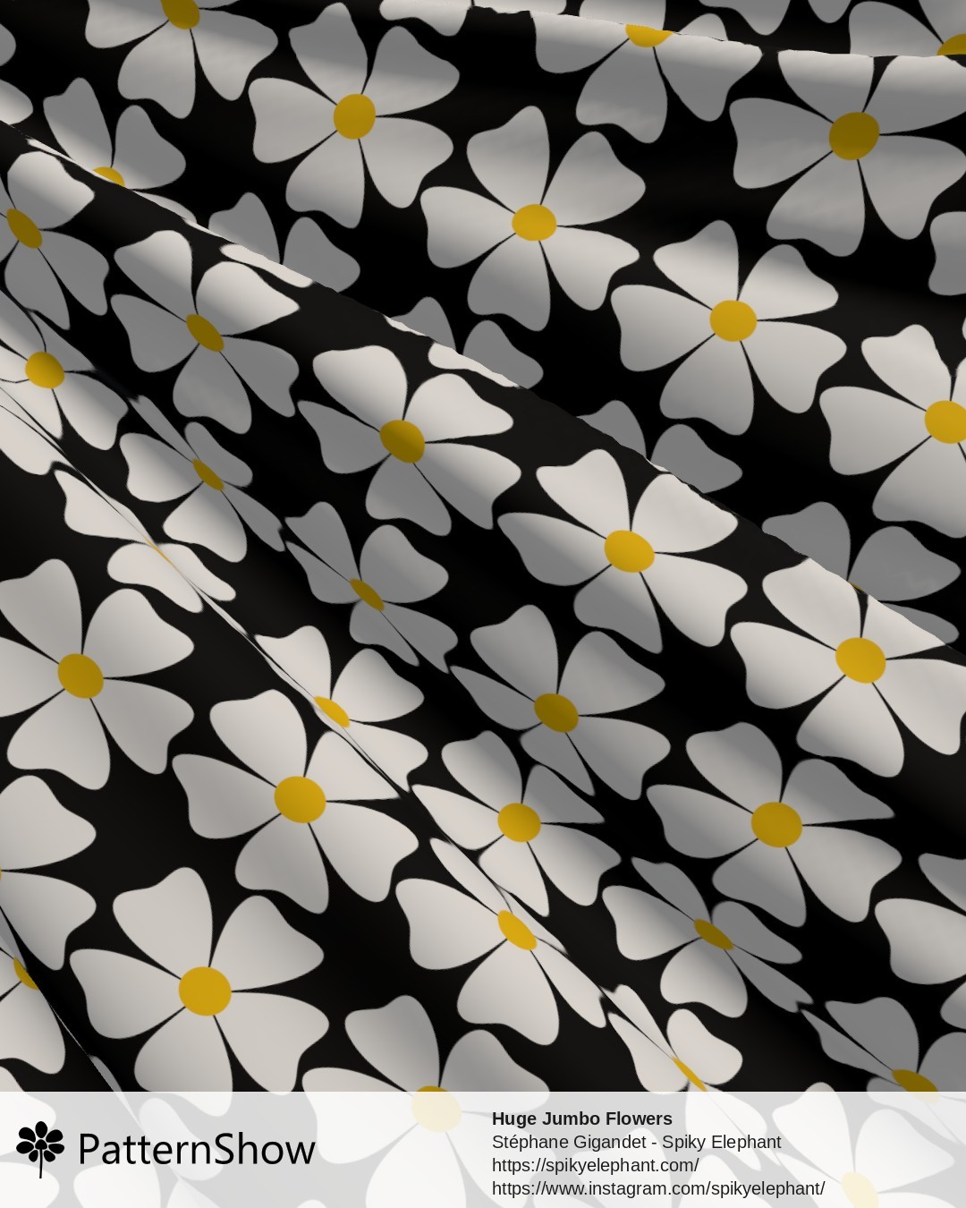Huge Jumbo Flowers - Black
