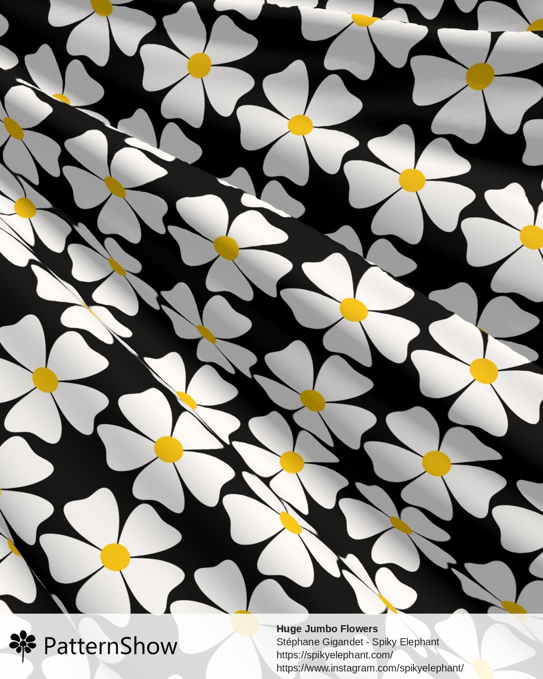 Huge Jumbo Flowers - Black