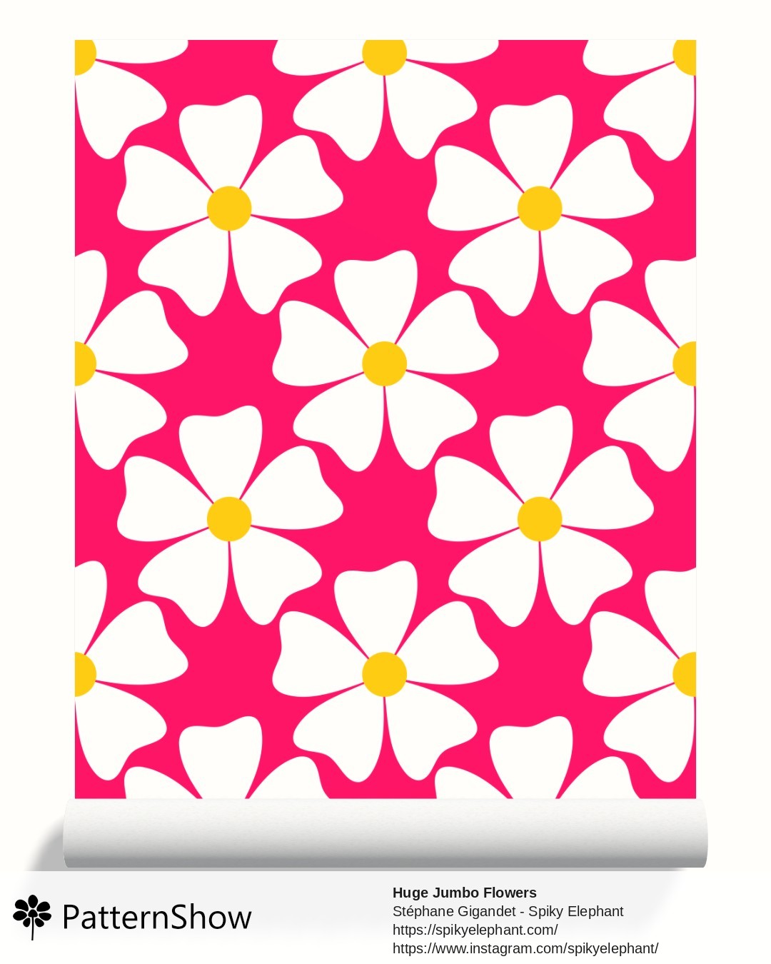 Huge Jumbo Flowers wallpaper - Fuchsia