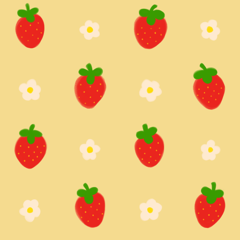Strawberry Red on Yellow