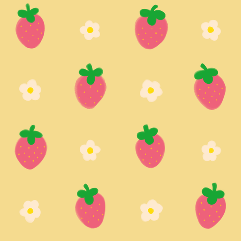 Strawberry Pink on Yellow