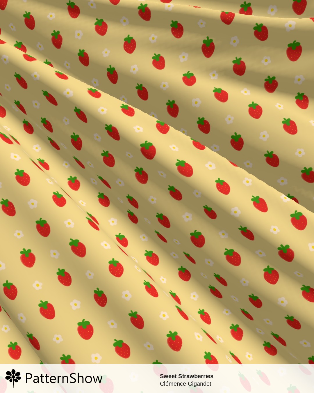 Sweet Strawberries - Strawberry Red on Yellow