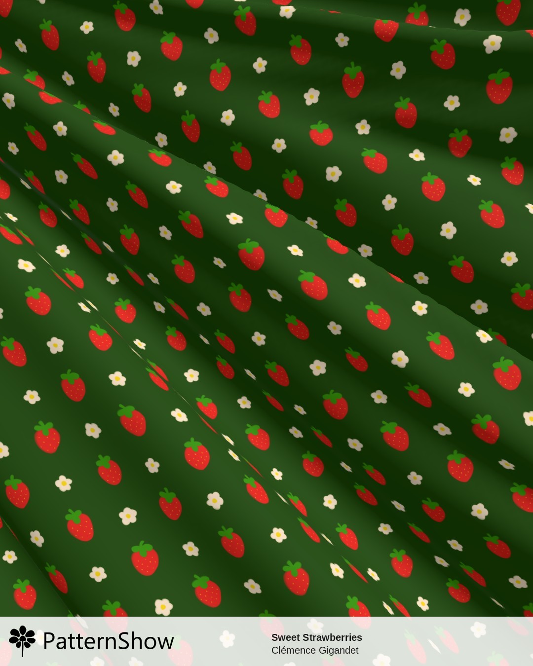 Sweet Strawberries - Strawberry Red on Green