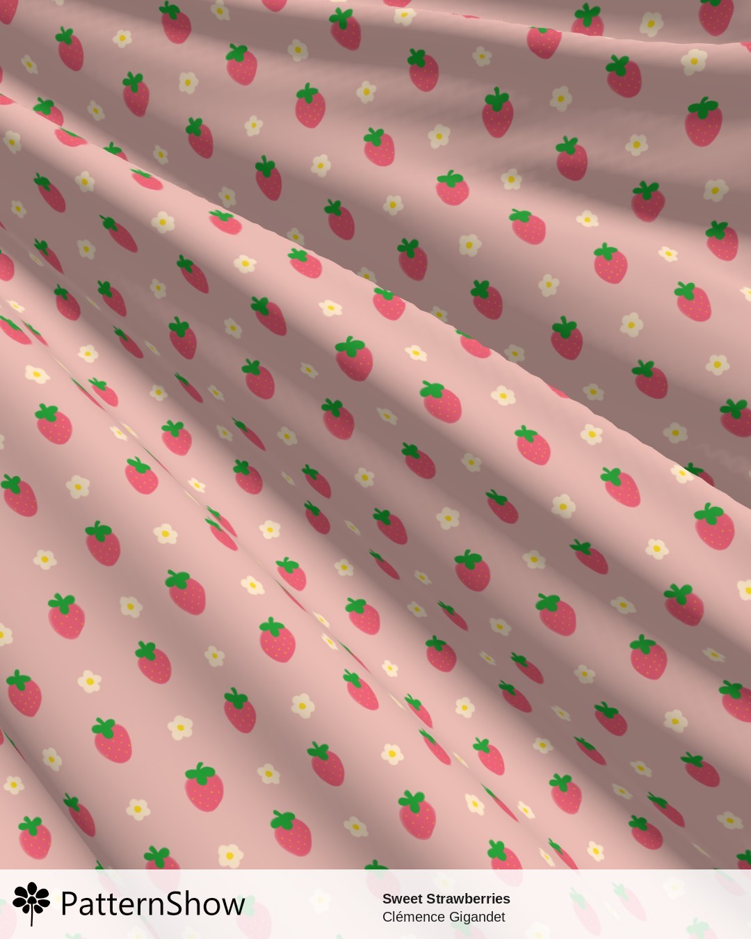 Sweet Strawberries - Strawberry Pink on Pink