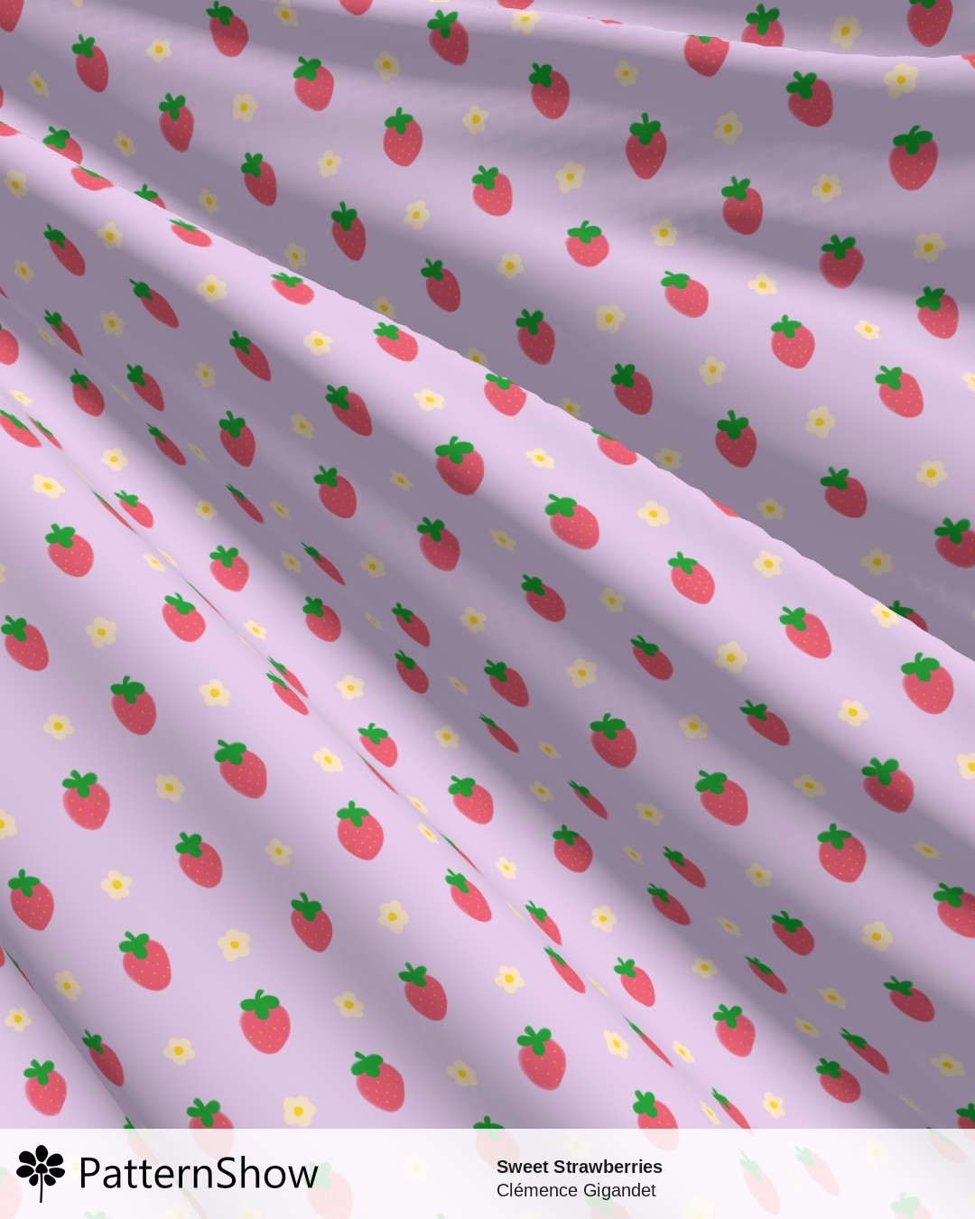 Sweet Strawberries - Strawberry Pink on Lilac