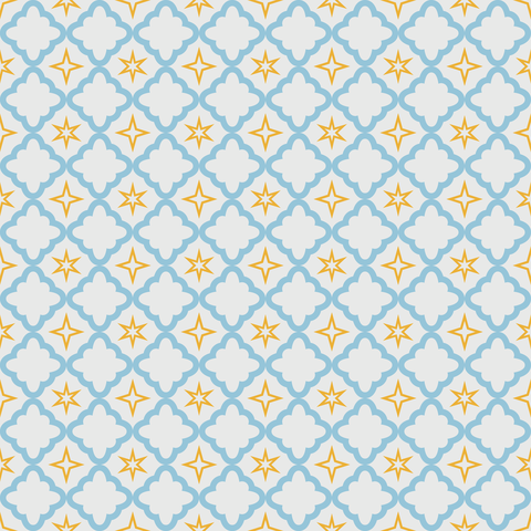 Island Wave Blue, Sunshine Yellow and White