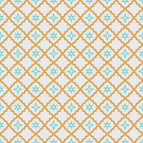 Lush Teal, Gold and White