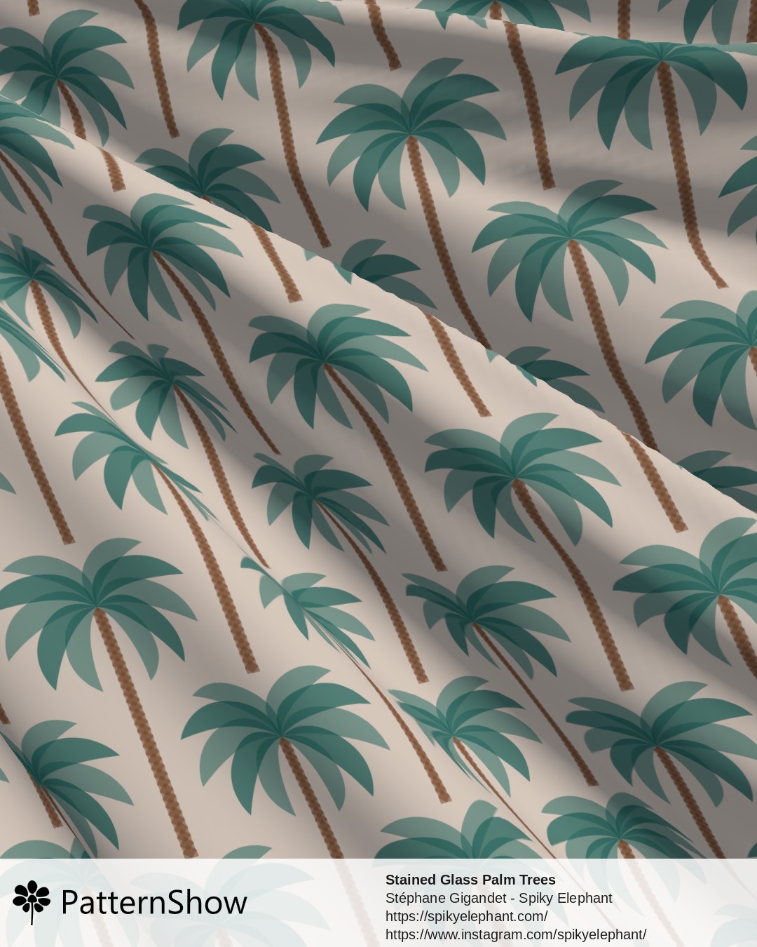 Stained Glass Palm Trees - stained-glass-palm-trees.fiji-teal-sand-cream-background.3600x4500