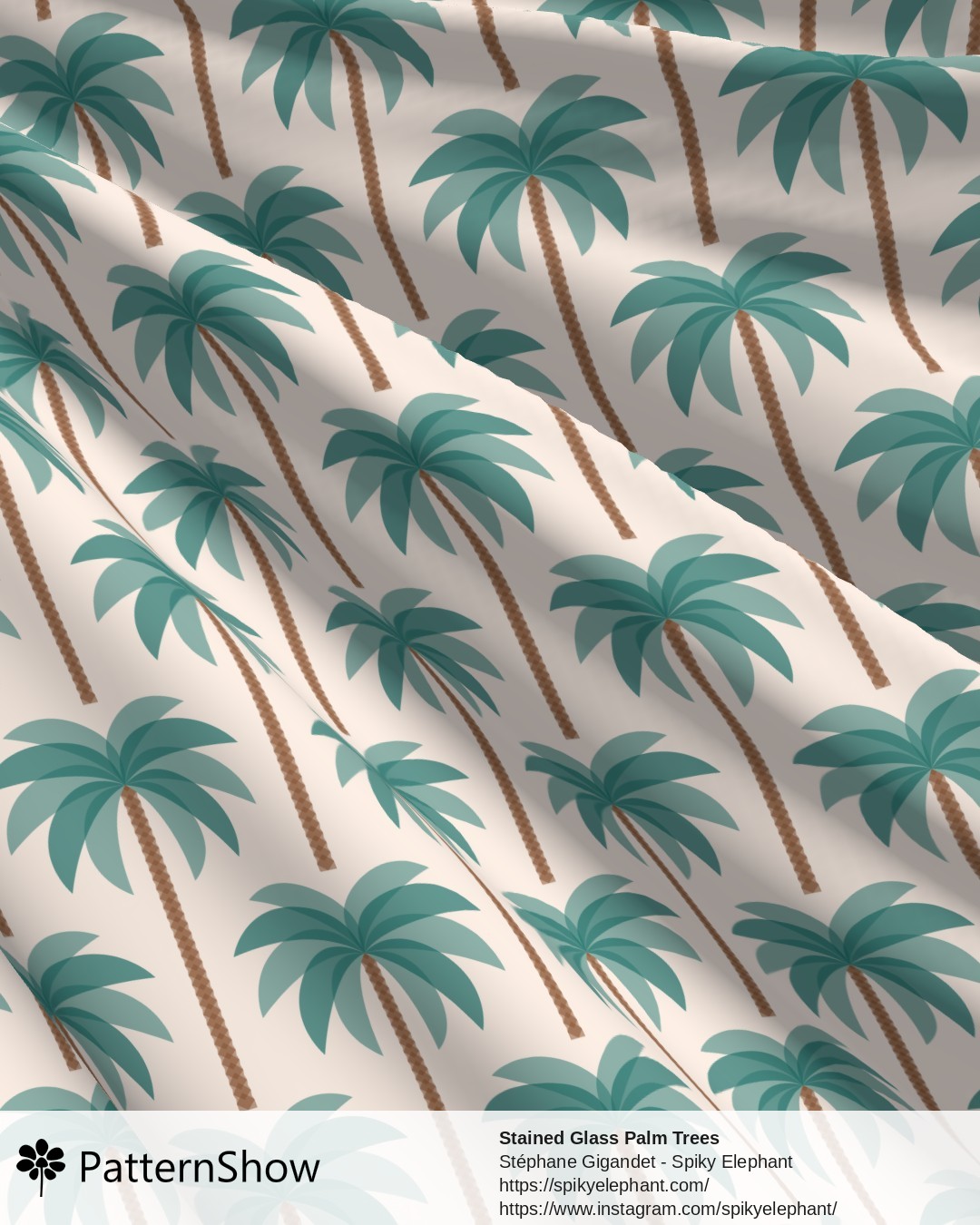Stained Glass Palm Trees - stained-glass-palm-trees.fiji-teal-sand-cream-background.3600x4500