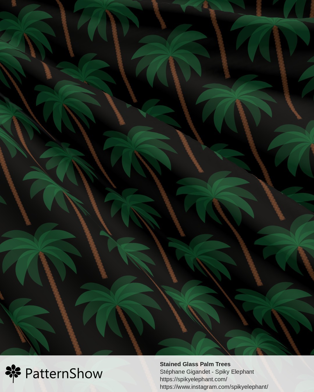 Stained Glass Palm Trees - stained-glass-palm-trees.arabian-nights-green-black-background.3600x4500