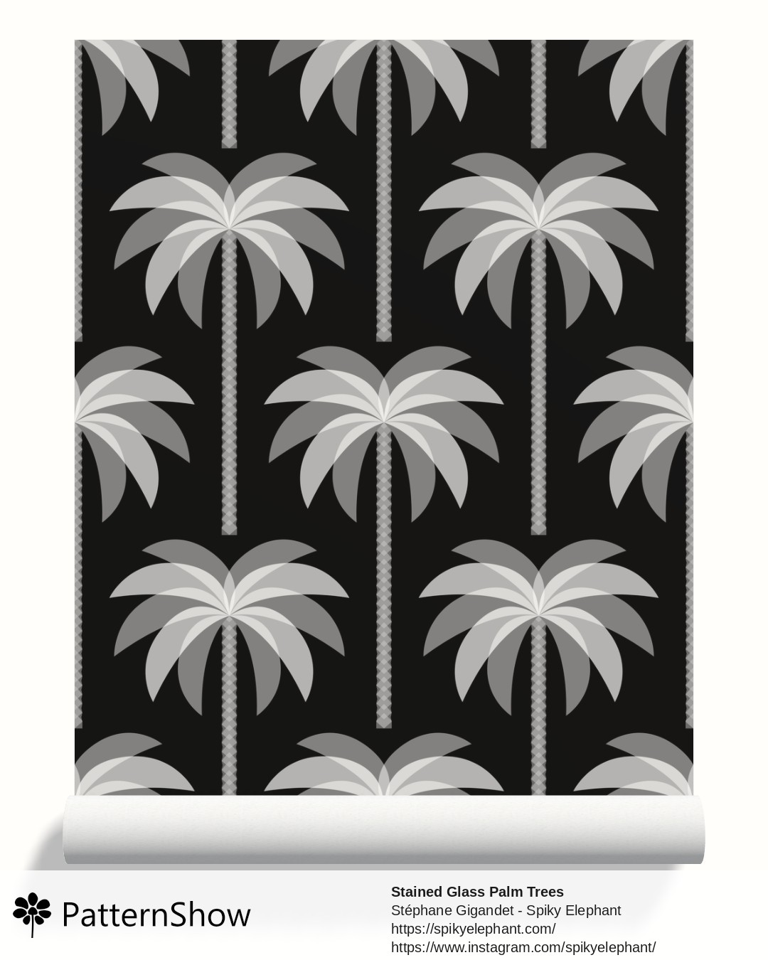 Stained Glass Palm Trees wallpaper - stained-glass-palm-trees.white-on-black.3600x4500