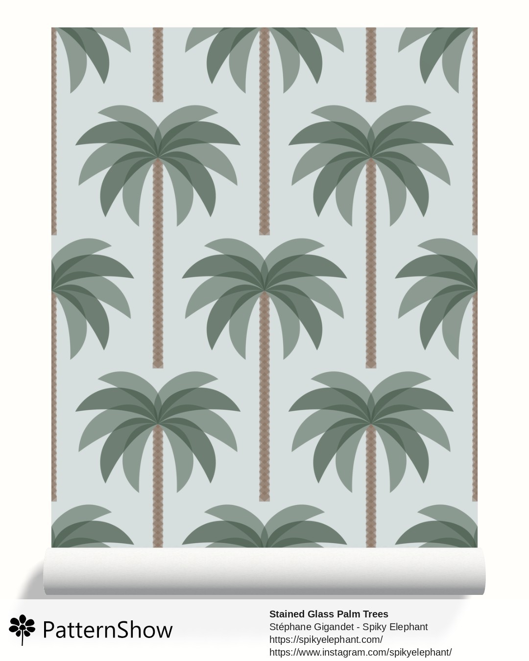 Stained Glass Palm Trees wallpaper - stained-glass-palm-trees.french-riviera-sage-green-dusty-background.3600x4500
