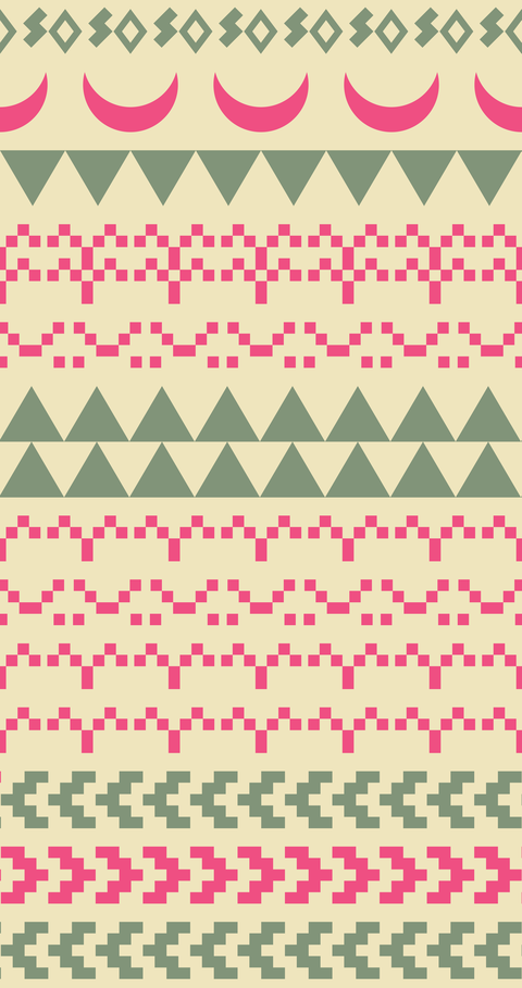 Pistachio, Blossom Pink and Cream