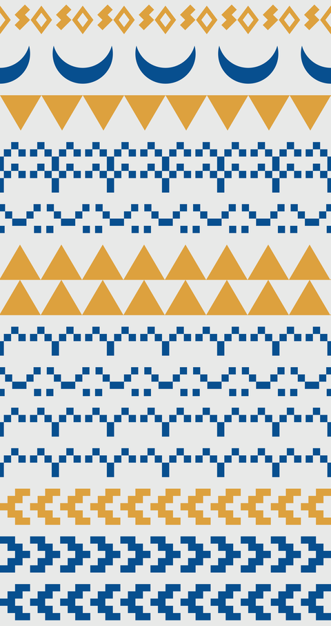 Greek Blue, Gold & White